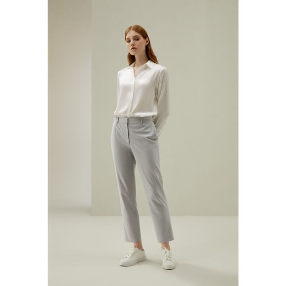 Lilysilk Womens XL Basic Concealed Placket 100% Silk Button Shirt Washable White - Picture 5 of 14